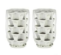 Confezione da 2 coperture in rete per verdure con cerniera e fondo con coulisse per l'esclusione dei parassiti, copertura in rete per ortaggi a radice e colture di vite (50 x 50 x 100 cm)