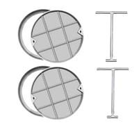 Confezione da 2 coperture invisibili per pozzetto con gancio di sollevamento, coperchio circolare per serbatoio settico, per uso interno/esterno, copertura per scarico a pavimento per grondaie (101 cm