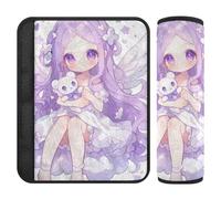 Confezione da 2 coperture per cinghie da collo per seggiolino auto, colore viola, per fermare il taglio della cintura di sicurezza nel collo, copertura imbottita per zaino