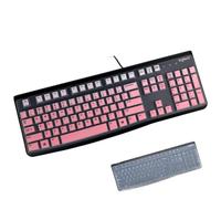 Confezione da 2 coperture per tastiera Logitech K120 e MK120 ergonomiche da scrivania, tastiera USB Logitech K120 e MK120, layout americano, impermeabile, anti-polvere, colore: rosa sfumato +