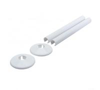 Confezione da 2 coperture per tubi del radiatore con collari per tubi da 15 mm, progettate per coprire i tubi del radiatore e dare al bagno un aspetto pulito (bianco)