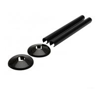 Confezione da 2 coperture per tubi del radiatore con collari per tubi da 15 mm, progettate per coprire i tubi del radiatore e dare al bagno un aspetto pulito (nero)