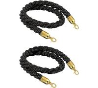 Confezione da 2 Corde di Canapa per Montanti per Celebrazioni di Controllo della Folla con Barriera di Linea di Coda, Corda di Barriera per Code di Posta Bianco Rosso, Black, 152cm/5ft
