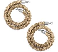 Confezione da 2 Corde di Candelieri di Canapa, Corde Barriera per Il Controllo della Folla Kaki per Pali, Corde di Velluto Spesso per Matrimoni/inaugurazione/Feste/Tappeto Rosso, Gold Hook, 1.2m/4ft