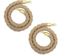 Confezione da 2 Corde di Candelieri di Canapa, Corde Barriera per Il Controllo della Folla Kaki per Pali, Corde di Velluto Spesso per Matrimoni/inaugurazione/Feste/Tappeto Rosso, Gold Hook, 1.5m/5ft