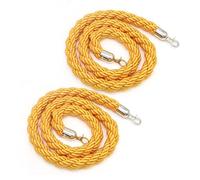 Confezione da 2 Corde di delimitazione per Code, Corde per Il Controllo della Folla con Ganci argentati, Corde di delimitazione, Corde Intrecciate per l'apertura del Cinema, barriera in Cord