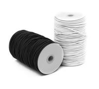 Confezione da 2 corde elastiche SourceTon da 2 mm e 5/64 di pollice, corde elastiche per perline (nero e bianco, 55 iarde), ideali per lavori art