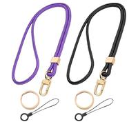 Confezione Da 2 Cordini Intrecciati, Cinturino Da Annodare Con Portachiavi In Metallo, Cinturino Da Collo Regolabile, Cinturino Identificativo, Cinturino Semplice Semplice