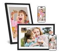 Confezione da 2 cornici digitali WiFi, cornice digitale intelligente da 10,1 pollici con memoria da 64 GB, display touch IPS 1280 x 800, ricarica dal telefono, facile