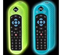 Confezione da 2 cover per telecomando Sky Q Voice SKY135, Sky Q Touch e Non-Touch, custodia protettiva posteriore per batteria e cordino anti-smarrimento, blu brillante e verde brillante, confezione