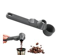 Confezione da 2 cucchiai dosatori da caffè con imbuto, coperchio scorrevole a prova di fuoriuscite, cucchiaio dosatore per porzioni precise per caffè macinato, tè, spezie, uso in cucina (grigio)