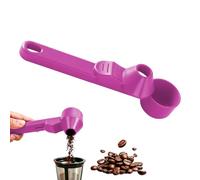 Confezione da 2 cucchiai dosatori da caffè con imbuto, coperchio scorrevole a prova di fuoriuscite, cucchiaio dosatore per porzioni precise per caffè macinato, tè, spezie, uso cucina (viola)
