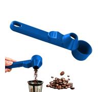 Confezione da 2 cucchiai dosatori da caffè con imbuto, coperchio scorrevole a prova di fuoriuscite, cucchiaio dosatore per porzioni precise per caffè macinato, tè, spezie, uso in cucina (blu)