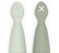 Suavinex Set 2 cucchiai pre-svezzamento Color Essence - silicone BLW antiscivolo Verde +6 Mesi