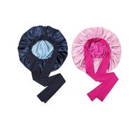 Confezione Da 2 Cuffia Da Notte In Raso, Cuffia Da Notte Elastica A Doppio Strato, Cuffia Da Notte Da Donna, Cuffia Da Notte Morbida E Traspirante, Bellezza E Cura Dei Capelli