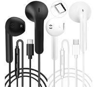Confezione da 2 cuffie con cavo USB C, auricolari in-ear con microfono e controllo del volume, per iPhone 15 Plus, Samsung Galaxy S23, S22, S21, FE, iPad Pro, Huawei, Google Pixel