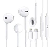 Confezione da 2 cuffie intrauricolari cablate per iPhone [certificato Apple MFi] HiFi stereo con isolamento acustico con microfono 2 P+, controllo del volume, compatibili con 14/13/12/11/SE/XR/XS/X/8