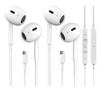 Confezione da 2 cuffie USB-C compatibili con iPhone 16/15, Galaxy S23-S20, Note 10/20, iPad Pro, Pixel 4-7, OnePlus 8/9 â Stereo HiFi, microfono e
