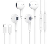 Confezione da 2 cuffie USB C per iPhone 17/16/15, auricolari di tipo C, con microfono e telecomando, cancellazione del rumore, per iPhone 17, 16, 15 Pro Max Plus, iPad Pro, Galaxy S26/S25/Ultra Note