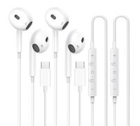Confezione da 2 cuffie USB C per iPhone 17/16/15 Pro Max Plus, auricolari di tipo C con microfono e controllo del volume, cancellazione del rumore per iPad, per Galaxy S25 Ultra S24 S23 S22 S21 S20