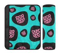 Confezione da 2 cuscinetti imbottiti per cintura per seggiolino auto, stampa leopardata, per alleviare lo stress al collo e alle spalle, accessori per camion per carro