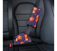 Confezione da 2 cuscinetti per cintura di sicurezza per auto, morbido cuscino per cintura di sicurezza con dispositivo di regolazione della cintura di sicurezza per bambini (Leoncino)