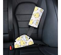 Confezione da 2 cuscinetti per cintura di sicurezza per auto, morbido cuscino per cintura di sicurezza con dispositivo di regolazione della cintura di sicurezza per bambini (Piccolo Pollo Giallo)