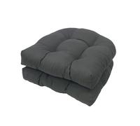 Confezione da 2 cuscini a forma di U per sedie da giardino, spessi cuscini per sedie da esterno, cuscini per sedie da pranzo, mobili da patio, grigio scuro, 48 x 48 cm