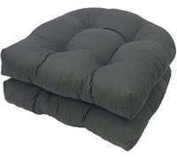 Confezione da 2 cuscini di seduta trapuntati per interni ed esterni, 18,9" x 18,9" Cuscini di ricambio a forma di U per sedia in vimini Sedile Mobili da giardino Cuscino(Color:Dark Grey)