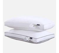 Confezione da 2 Cuscini per Coppia Cuscini da Letto in Piuma E Velluto, Cuscini per Dormienti Traspiranti Super Comfort, Cuscini di Dimensioni Standard per Hotel per Chi Dorme sul Collo, Lato,
