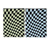 Confezione da 2 custodie colorate a scacchi, protezione per libri, libri e regali per gli amanti dei libri, copertura impermeabile con cerniera, decorazione a scacchi, per donne, figlia