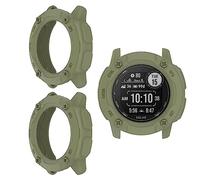 Confezione da 2 custodie compatibili con Garmin Instinct 2X Solar Protector Bumper Cover Case Soft TPU Antiurto Antigraffio Cover Frame Shell Skin Smart Watch Accessori (verde)