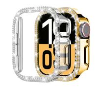 Confezione da 2 custodie impermeabili per Apple Watch Serie 11/10, protezione schermo da 42 mm, con glitter a doppia fila di strass per accessori iWatch, One Size, Plastica