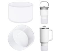 Confezione da 2 custodie per borracce compatibili con Stanley Quencher H2.0 da 20 oz/30 oz/40 oz, IceFlow Flip da 20 oz/30 oz, protezione in silicone per il fondo della borraccia (Trasparente)