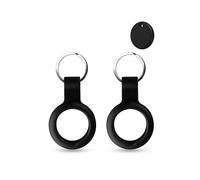 Confezione da 2 custodie per Chipolo Anti-Loss Tracker, in silicone con grandi fori (adatte per anziani, animali domestici, zaino, bagagli, bambini), antigraffio, nero