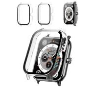 Confezione da 2 custodie protettive compatibili con smartwatch QONBINK TG38-G da 1,85", guscio rigido in PC e pellicola protettiva in vetro temperato 9H, antiurto, copertura completa, antigraffio