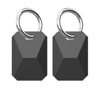 Confezione da 2 Custodie Protettive in Silicone Compatibili con Apple AirTag 1 e 2 Gen e Moto Tag 2, Cover per Localizzatore GPS con Portachiavi per Bagagli, Aaini, Collari per Cani e Chiavi (Nero)
