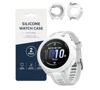 Confezione da 2 custodie protettive in silicone per Garmin Forerunner 165, antiurto, antigraffio, protezione per lo schermo leggera, colore: bianco