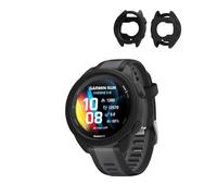 Confezione da 2 custodie protettive in silicone per Garmin Forerunner 165, antiurto, antigraffio, protezione per lo schermo leggera, colore nero