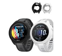 Confezione da 2 custodie protettive in silicone per Garmin Forerunner 165, antiurto, resistenti ai graffi, protezione per lo schermo leggera, colore: nero/bianco