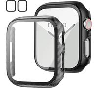 Confezione da 2 custodie XiHAMA + pellicola protettiva in vetro temperato compatibile con Apple Watch Series 9/8/7 da 41 mm, cover sottile in PC HD