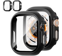 Confezione da 2 custodie XiHAMA + pellicola protettiva in vetro temperato compatibile con Apple Watch Series 9/8/7 da 41 mm, cover sottile in PC HD