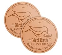 Confezione da 2 dischi per la purificazione del bagno per uccelli, purificatore d'acqua in rame puro al 99,99%, spessore 0,8 mm con supporto stabile a tripla punta, vasche per uccelli sicure e pulite