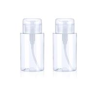 Confezione da 2 dispenser a pompa per acetone, trasparenti, a pressione verso il basso, dispenser vuoto per alcol, a prova di perdite, contenitori per rimuovere lo smalto dalle unghie, 200 ml