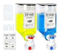 Confezione da 2 dispenser di sapone per bucato, dispenser per detersivo da parete, dispenser per ammorbidente per tessuti, dispenser per liquidi con beccuccio, per l'organizzazione e la conservazione