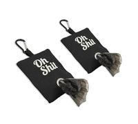 Confezione da 2 dispenser per sacchetti per cani con clip, porta cagnolino per guinzagli, dispenser per sacchetti per cani, custodia per cani e cani, tessuto leggero per animali domestici (nero)