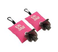 Confezione da 2 dispenser per sacchetti per cani con clip, porta cagnolino per guinzagli, dispenser per sacchetti per cani, custodia per cani e cani, tessuto leggero per corsa, camminata (rosa rosso)