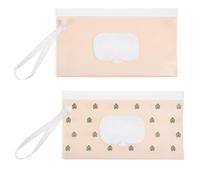 Confezione da 2 dispenser per salviette per bambini, portatile, ricaricabile, con passante per appenderlo, mantiene le salviette fresche, riutilizzabili, contenitore per salviette per bambini in