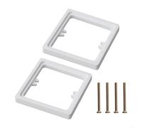 Confezione da 2 distanziatori quadrati singoli da 10 mm, con 1 piastra per telaio e 4 viti, adatti per aggiungere altezza alle scatole elettriche da parete (bianco)
