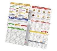 Confezione da 2 elenchi di alimenti salutari - Planner pasto laminato con dimensioni delle porzioni, calorie, indice glicemico, tabelle nutrizionali, per la spesa e la preparazione giornaliera dei